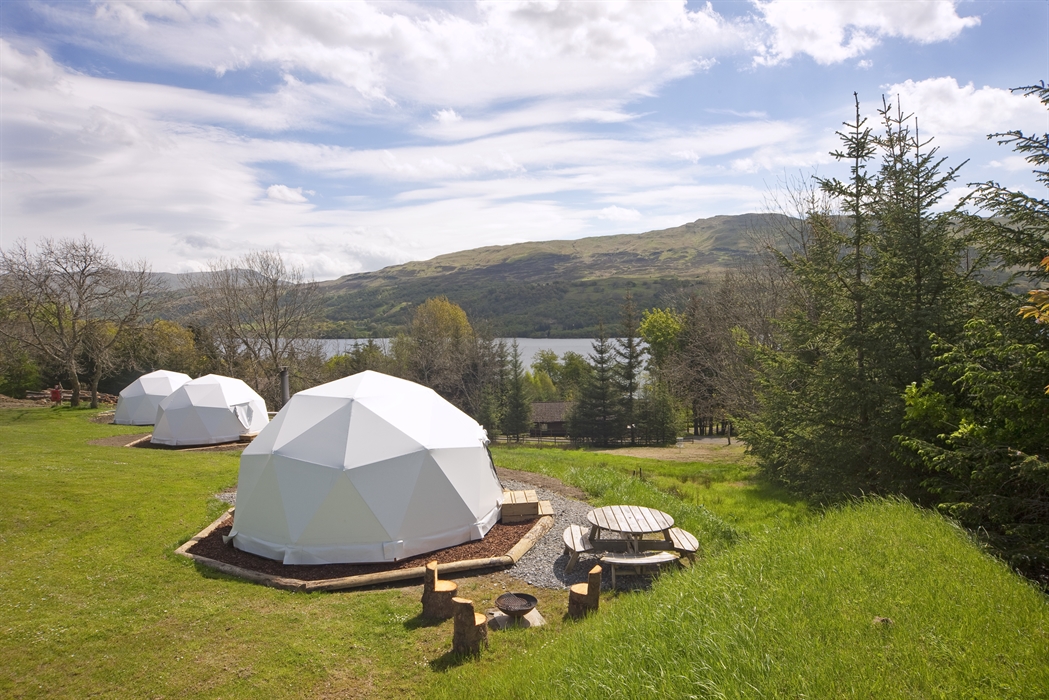 Looking over the domes to Loch Tay